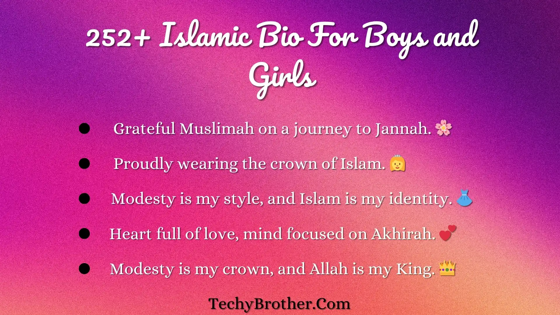 252+ Islamic Bio For Boys and Girls